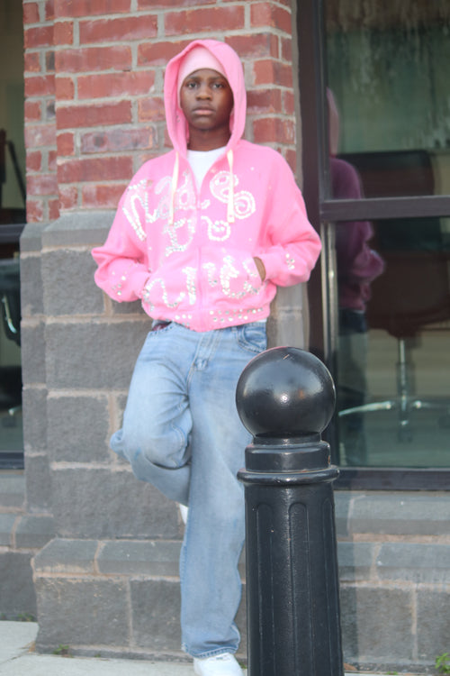 Pink Zip-Up Hoodie