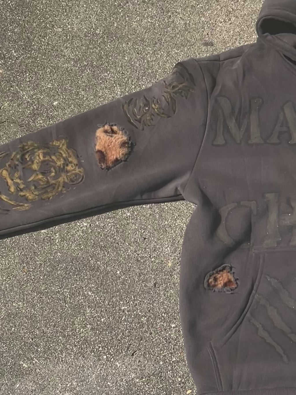 Distressed Jungle Zip-Up Hoodie
